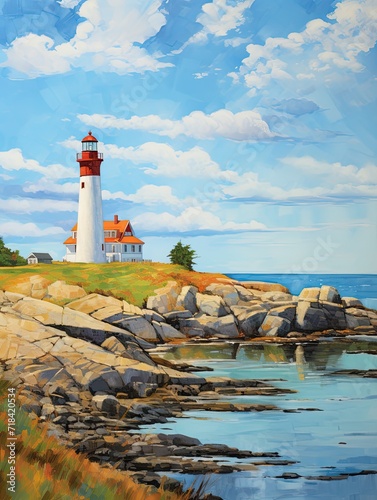 Coastal New England Lighthouses: Isle Haven - Captivating Lighthouse Artwork on the Island © Michael