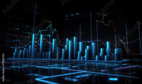 financial chart on technology abstract background represent stock market analysis.  © TheoTheWizard