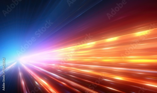 abstract speed motion on a dark background with lights and rays of light