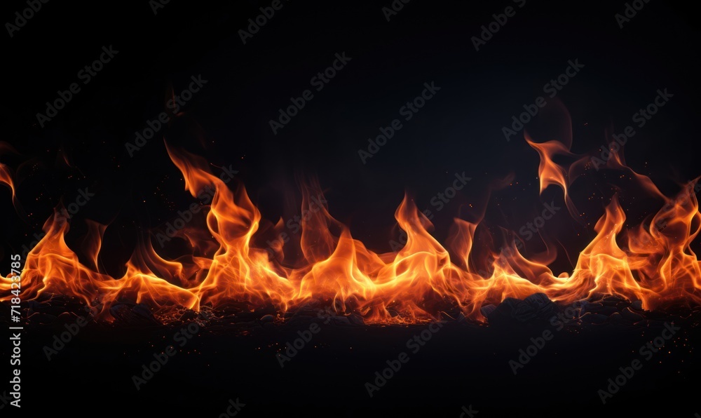 Fire flames isolated on black background. Abstract blaze fire texture background. Fire flames isolated on black background. Abstract blaze fire texture background.