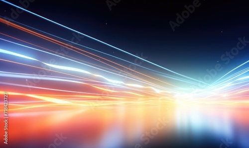 abstract technology background with glowing lines and bokeh.