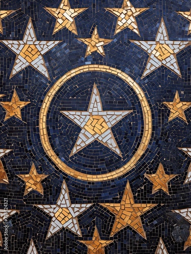 Starry Patterns in Moroccan Tile Mosaics: A Night Sky Artwork