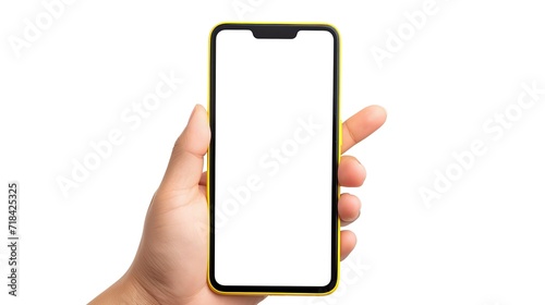 isolated phone in hand on transparent background,for logo