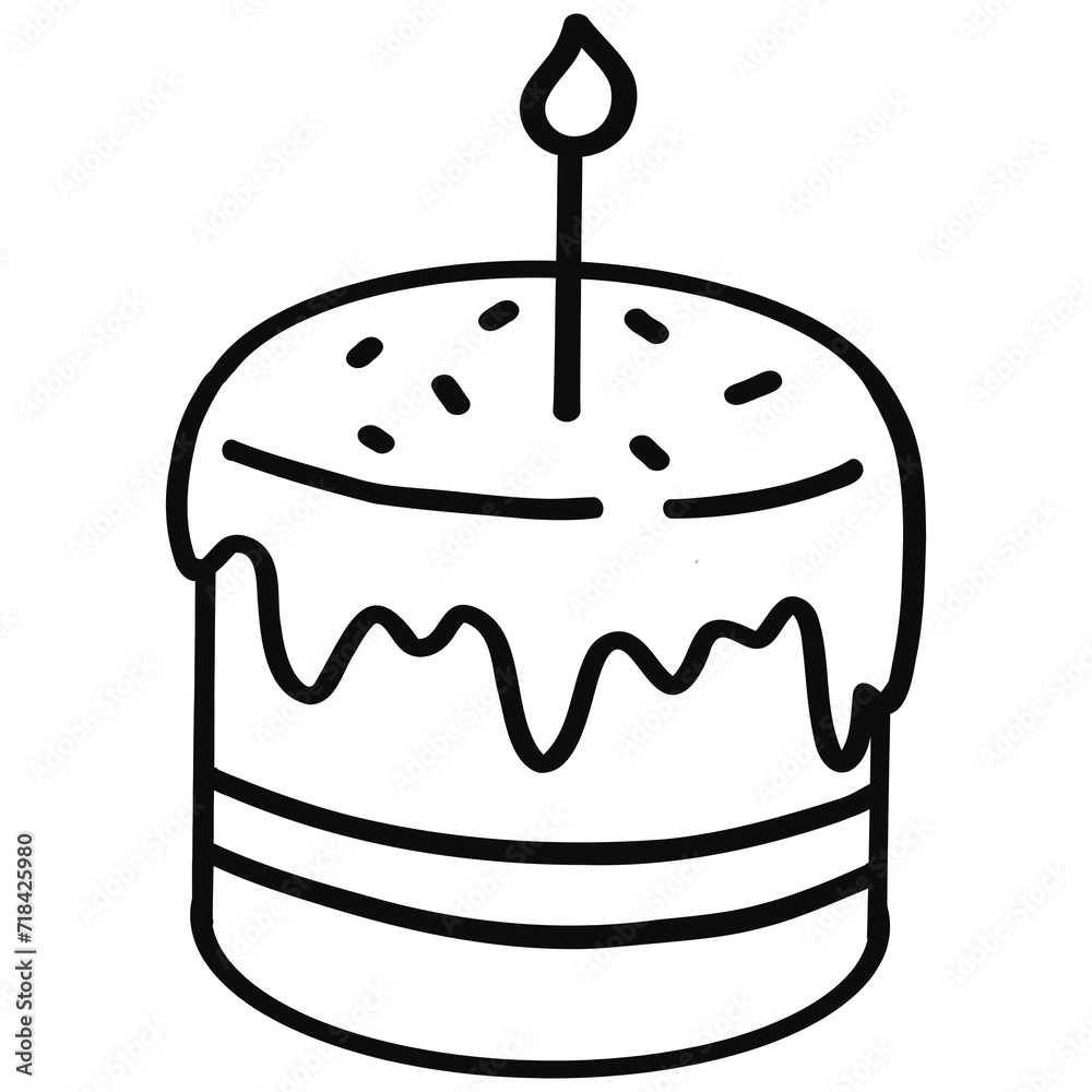 Cake outline doodle hand drawn Cake outline doodle hand drawn