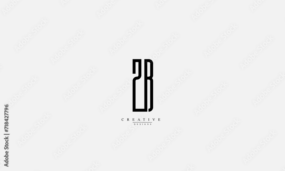 Alphabet letters Initials Monogram logo ZB BZ Z B Alphabet letters Initials Monogram logo ZB BZ Z B
