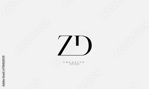 Alphabet letters Initials Monogram logo ZD DZ Z D
