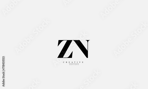 Alphabet letters Initials Monogram logo ZN NZ Z N
