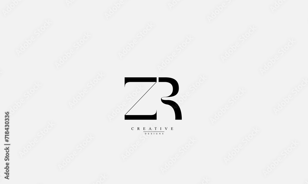 Alphabet letters Initials Monogram logo ZR RZ Z R Alphabet letters Initials Monogram logo ZR RZ Z R