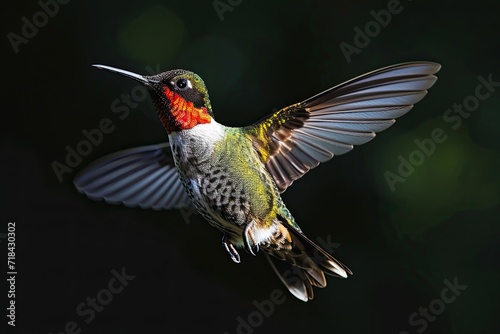 The Hummingbird flying with light exposure AI Generative © Tebha Workspace