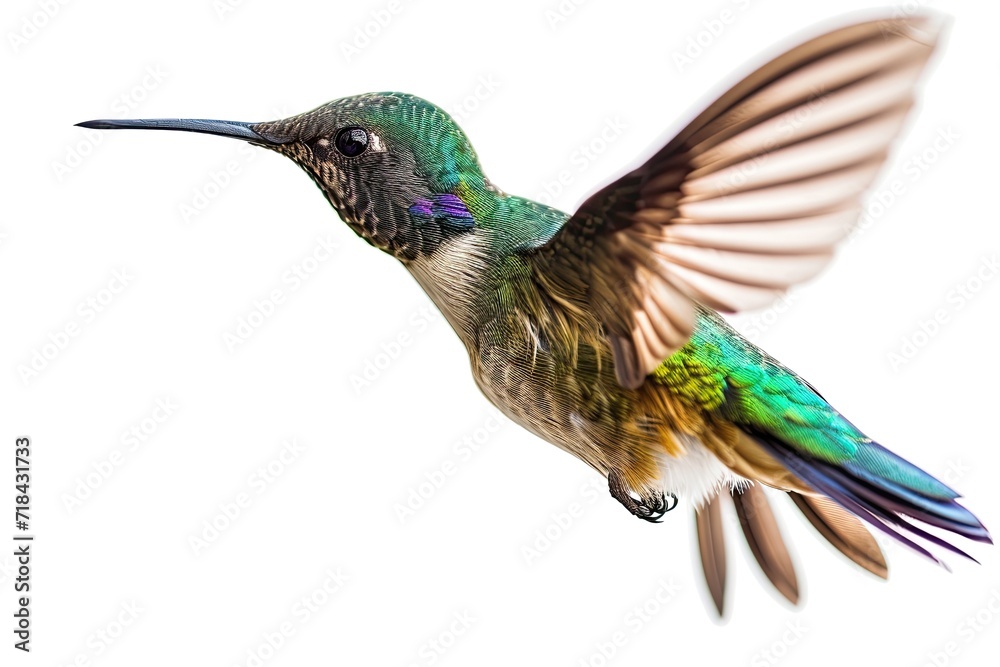 Fototapeta premium The Hummingbird isolated on white background AI Generative