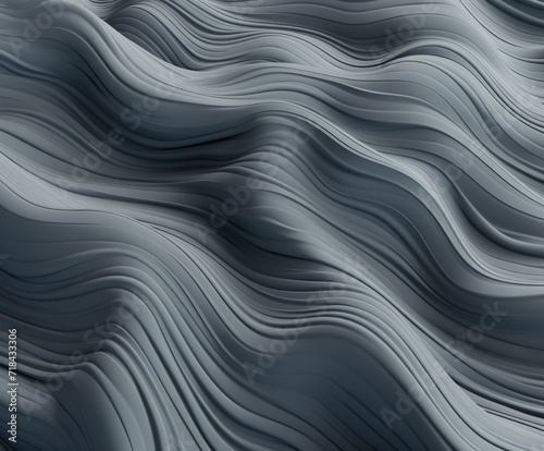 Abstract wave background, 3d rendering of gray waves. Generative AI.