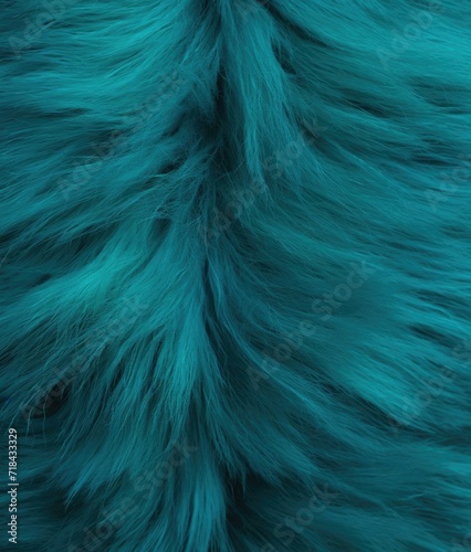 A close up of a fur coat with a dark green color. Generative AI.