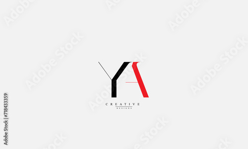 Alphabet letters Initials Monogram logo YA AY Y A