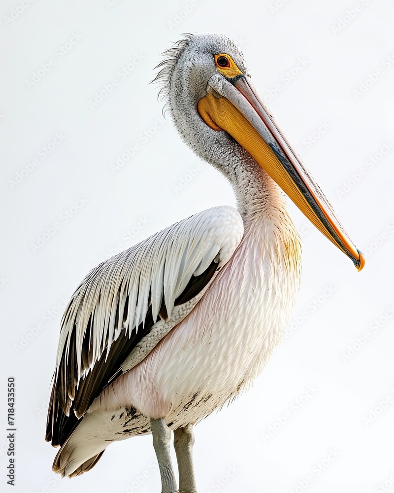 the Pink-backed Pelican isolated on white background AI Generative the Pink-backed Pelican isolated on white background AI Generative