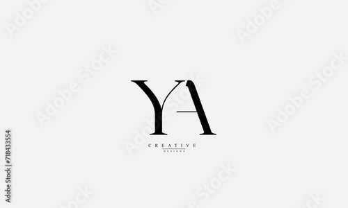 Alphabet letters Initials Monogram logo YA AY Y A