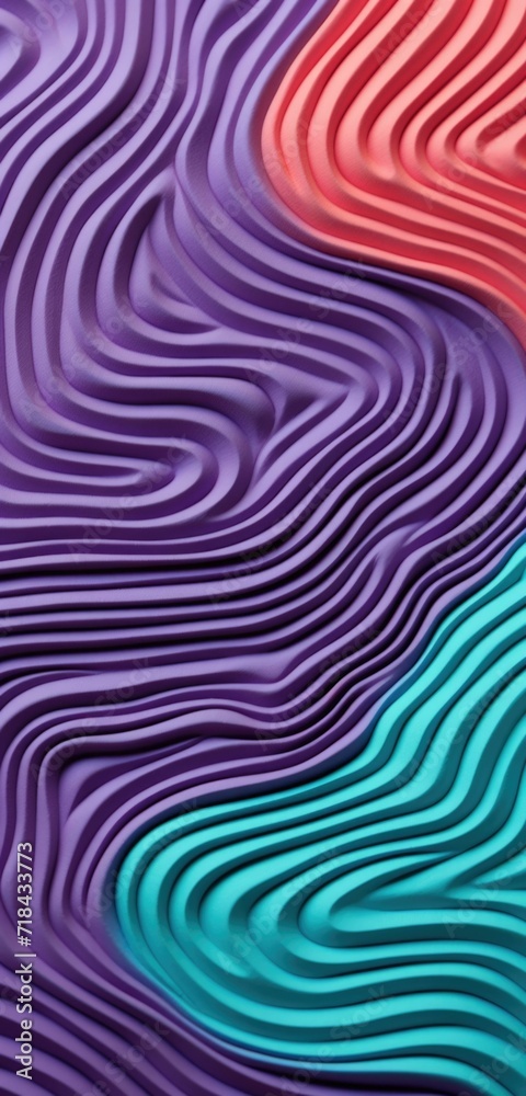 3d rendering of a colorful wave pattern. Generative AI.