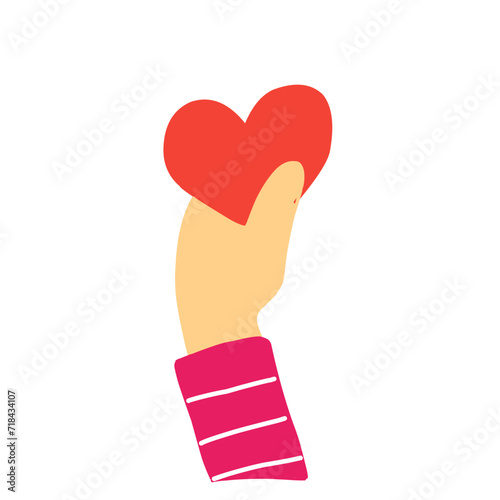 Hands holding heart, giving and sharing love to people