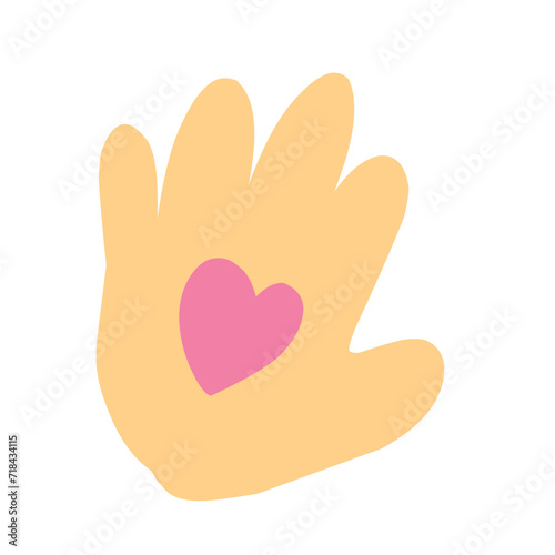 Hands holding heart, giving and sharing love to people