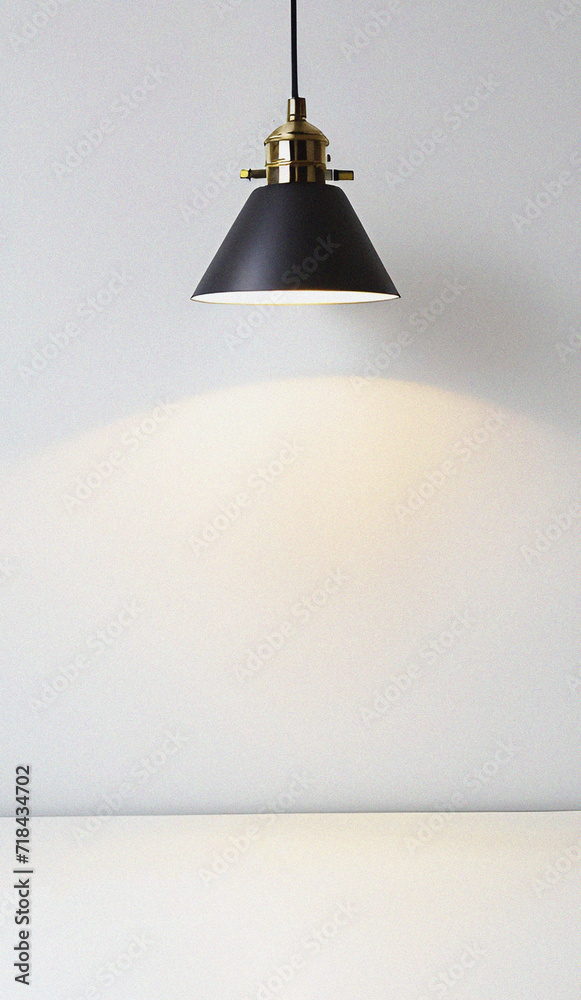 Lamp on the wall with lightning. Minimal background with empty copy space. Beautiful natural backdrop. Flyer, card design. Minimalist template, banner for presentation or product Lamp on the wall with lightning. Minimal background with empty copy space. Beautiful natural backdrop. Flyer, card design. Minimalist template, banner for presentation or product