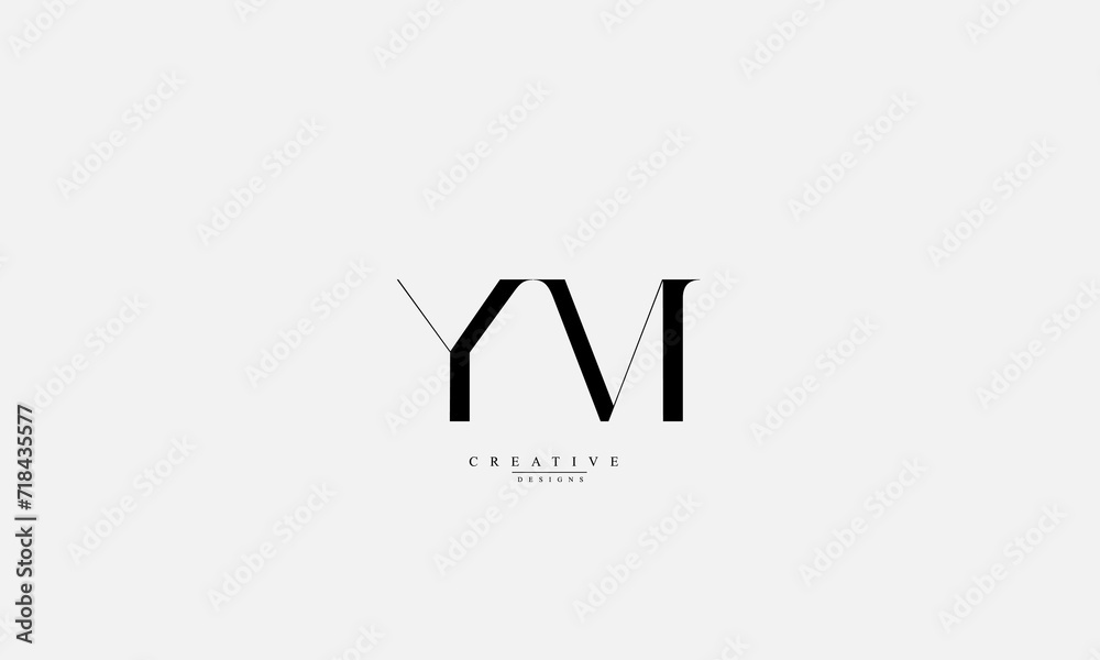 Obraz premium Alphabet letters Initials Monogram logo YM Y M