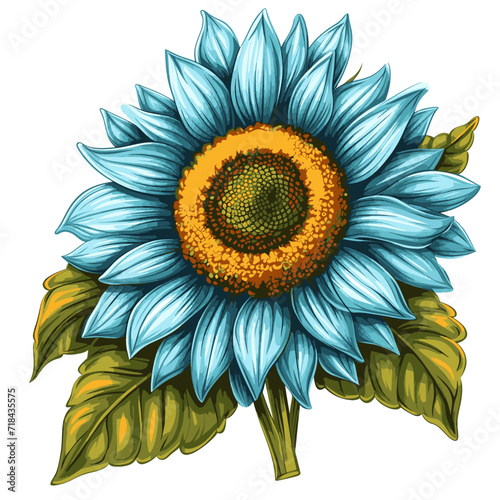 Ethereal Bloom: A Unique Blue Sunflower | Nature's Artistic Touch in Vibrant Hues.
