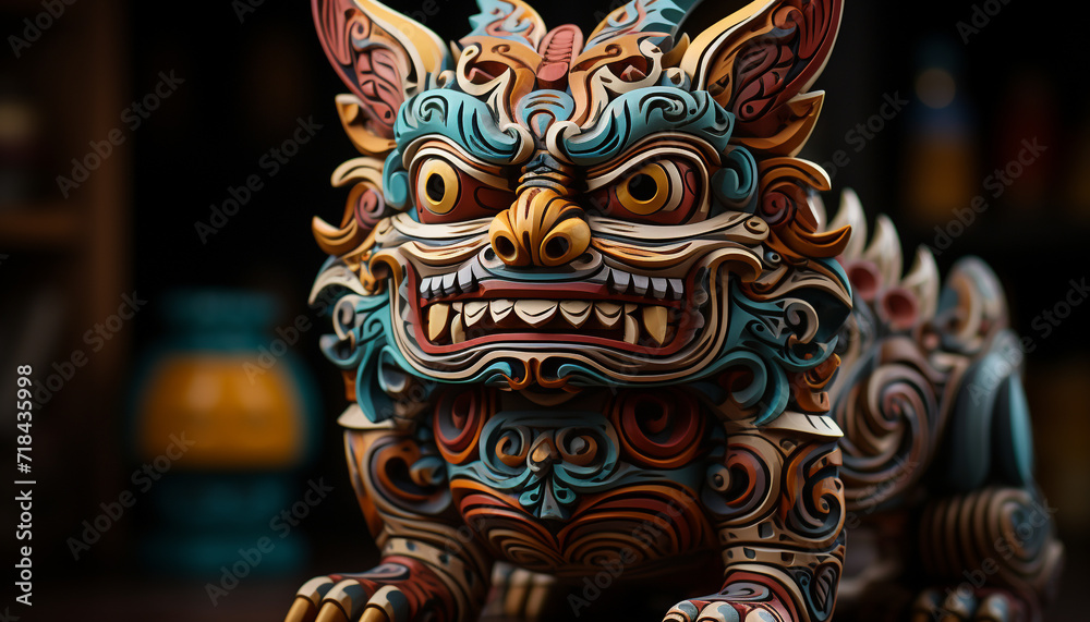 Colorful figurine of a dragon, symbolizing spirituality in East Asian culture generated by AI Colorful figurine of a dragon, symbolizing spirituality in East Asian culture generated by AI