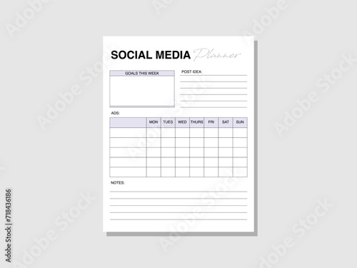 Blank Minimalist Content Social Media Planner Template