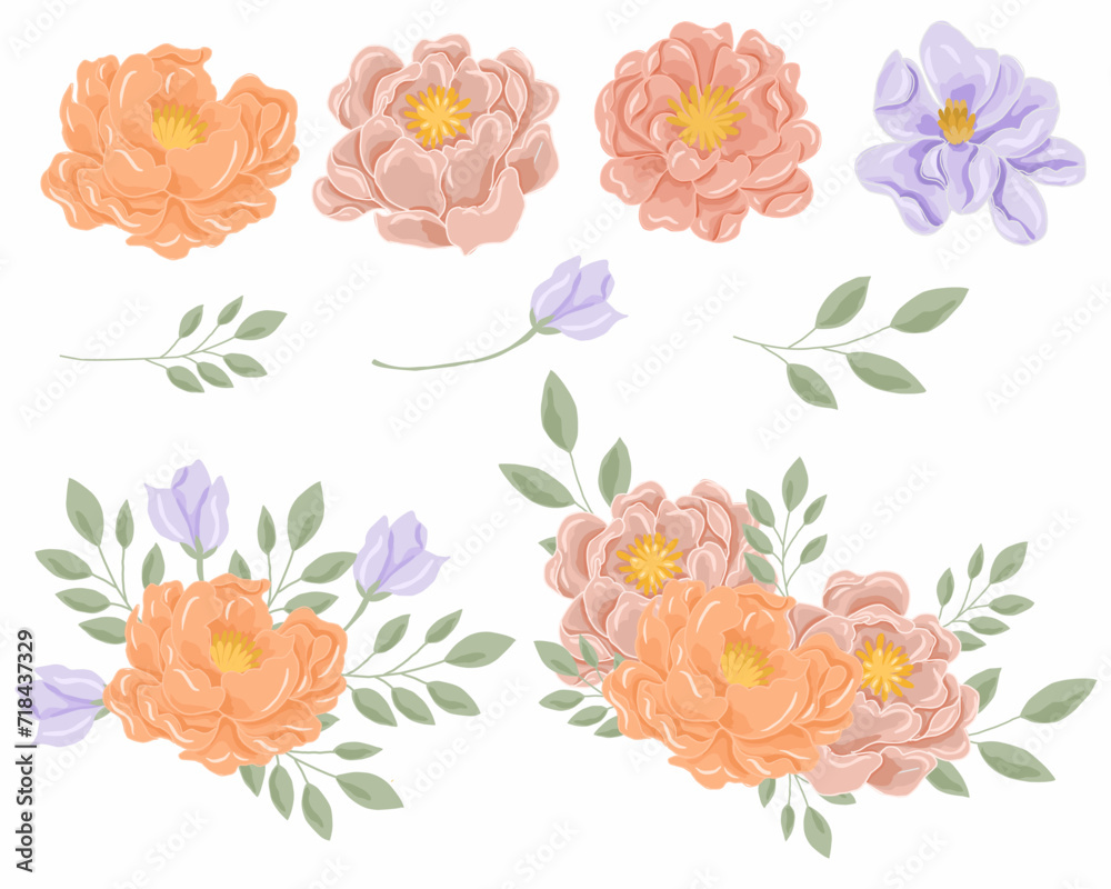Pastel Orange and Purple Rose Flower