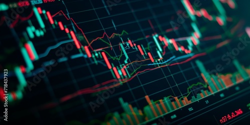 Stock market or forex trading graph and candlestick chart suitable for financial investment concept. finance Economy trends background for business idea and all art work design. .