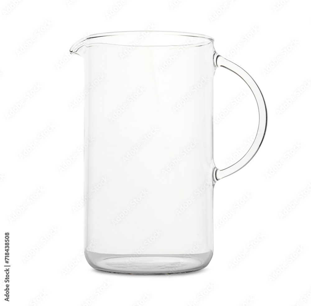 One empty glass jug isolated on white One empty glass jug isolated on white