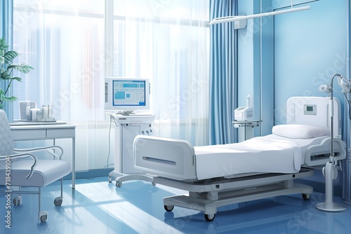 Illustration of a room in a hospital. generative AI © original logo
