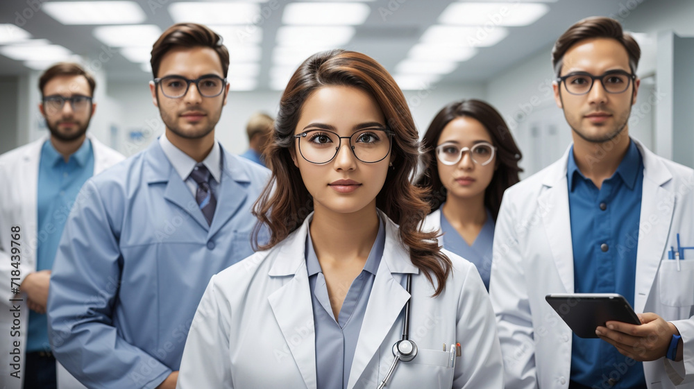Fototapeta premium Female doctor physicians in medical uniform