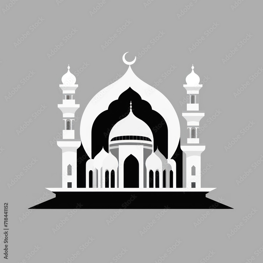 illustration of an Mosque design, set of icons for design mosque, mosque Islamic Ramadhan, elements mosque muslim	

