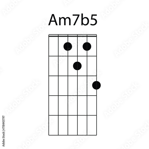 guitar chord icon Am7b5