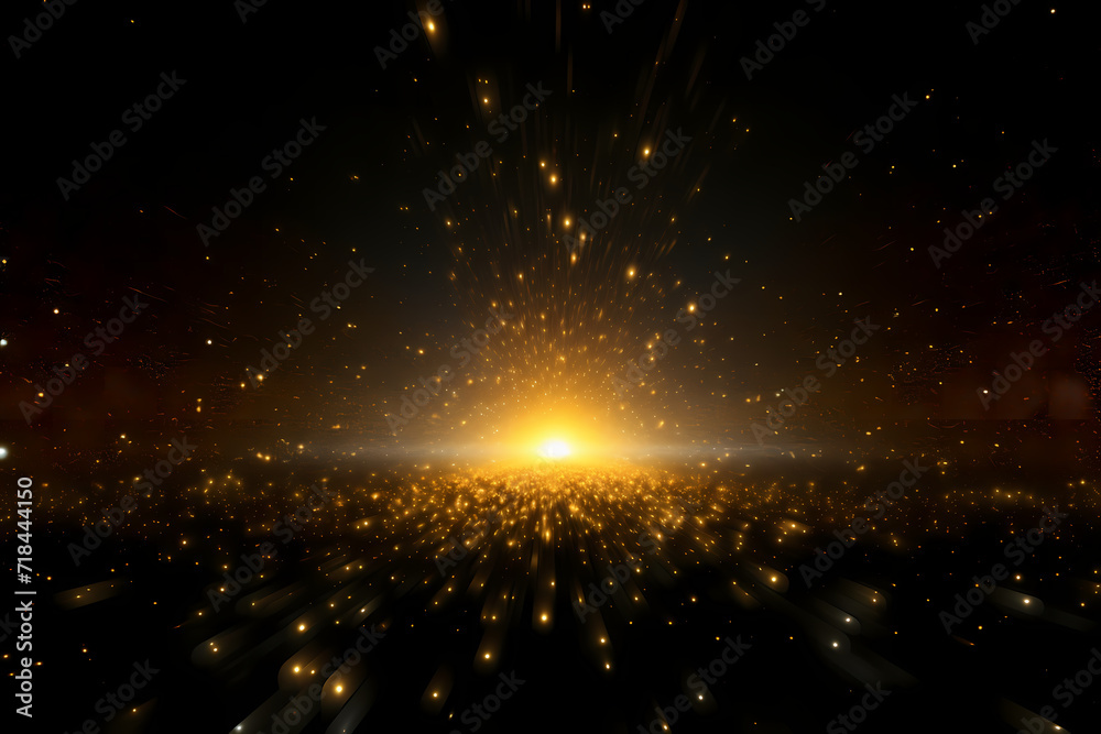 gold rays and a glowing explosion background - obrazy, fototapety, plakaty 