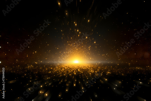 gold rays and a glowing explosion background