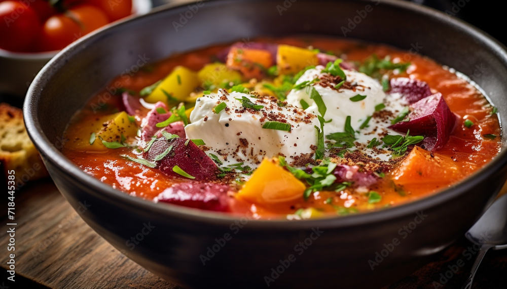 Freshness and gourmet meal healthy eating with vegetarian food generated by AI Freshness and gourmet meal healthy eating with vegetarian food generated by AI