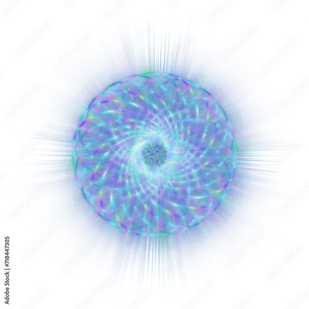 An abstract cut out transparent iridescent star burst design element. An abstract cut out transparent iridescent star burst design element.