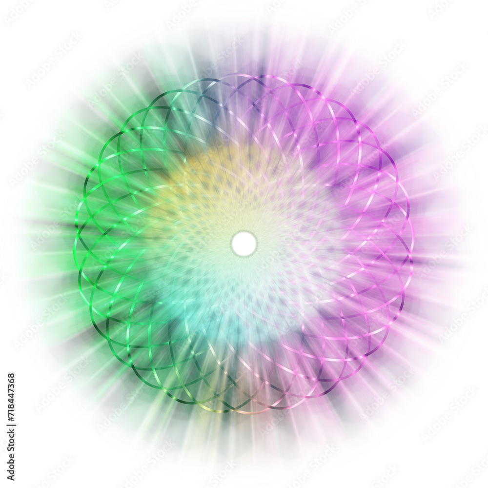An abstract cut out transparent iridescent star burst design element. An abstract cut out transparent iridescent star burst design element.