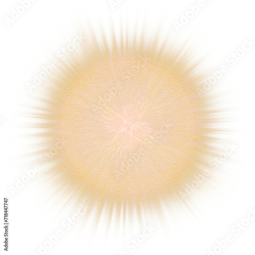 An abstract cut out transparent iridescent star burst design element.