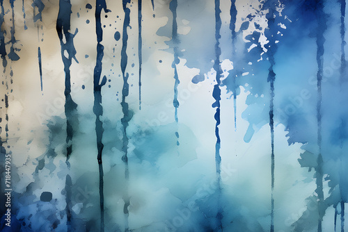 Blue Watercolor: A beautiful smudged brushstrokes in a lush texture, the blue world generative ai