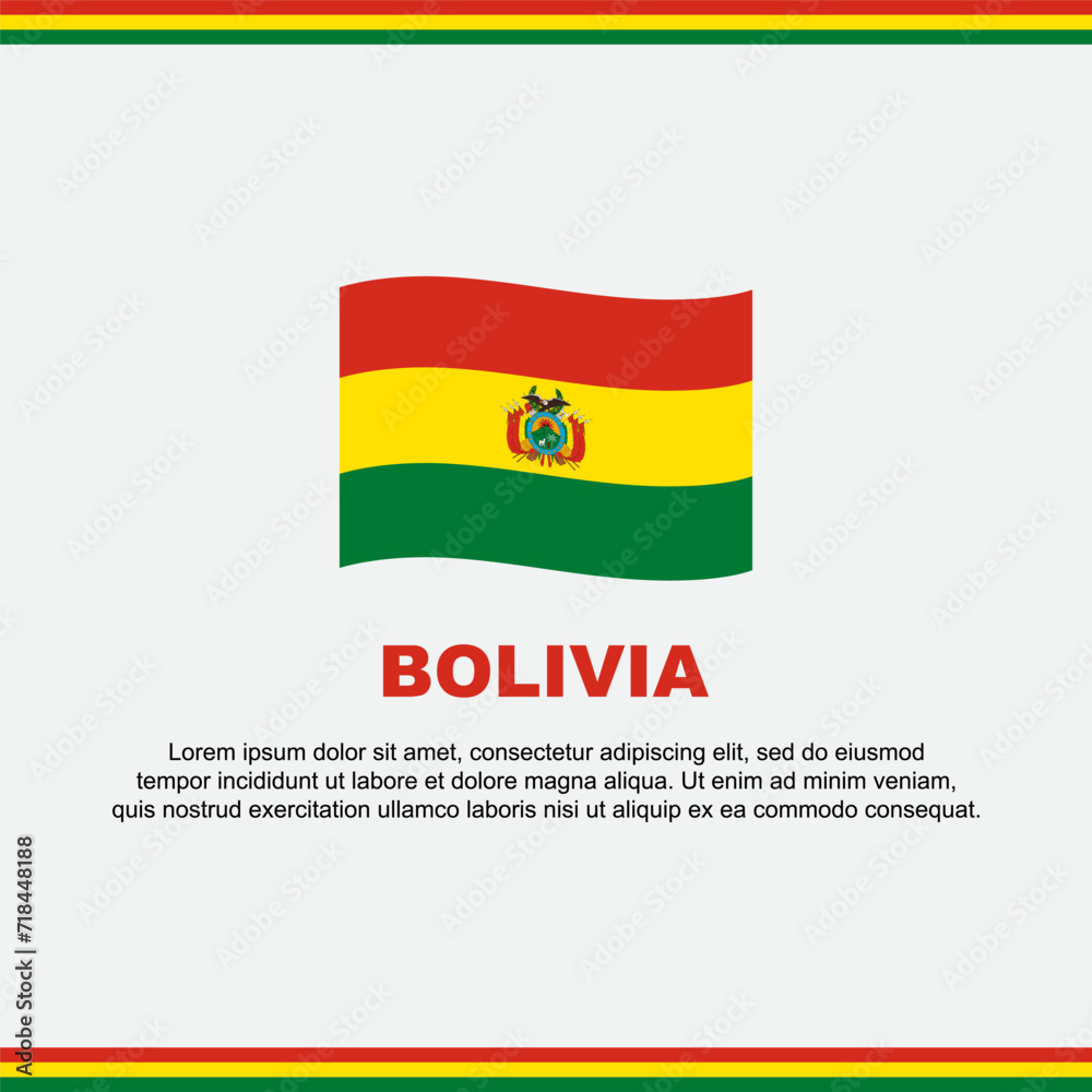 Obraz premium Bolivia Flag Background Design Template. Bolivia Independence Day Banner Social Media Post. Bolivia Design