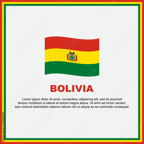 Bolivia Flag Background Design Template. Bolivia Independence Day Banner Social Media Post. Bolivia Banner
