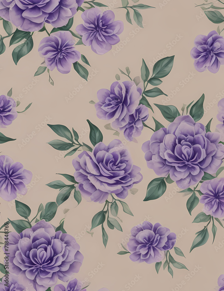 Fototapeta premium Lilac Flowers in Watercolour Design