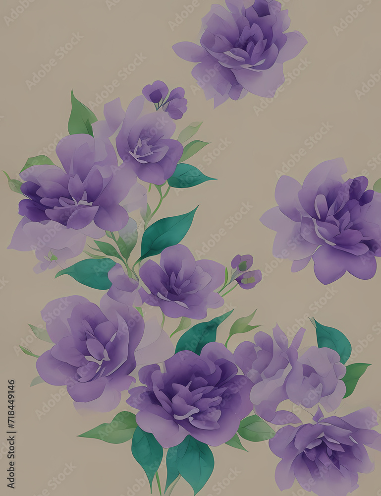 Obraz premium Lilac Flowers in Watercolour Design