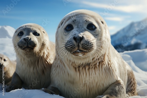 Seals on sea ice © Mahenz