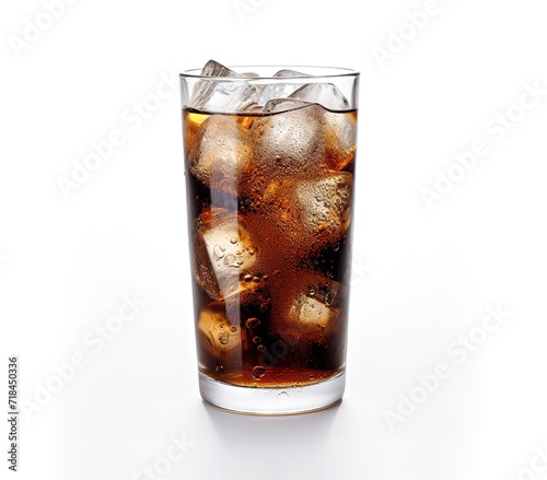 A glass of iced tea in Isolation on white Background. generative AI