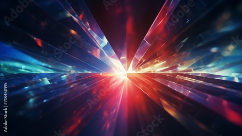 A Prism Rainbow Light on dark Background Overlay Crystal flare abstract effect Holographic sunlight reflection wallpaper colorful glare bokeh  AI generated photo