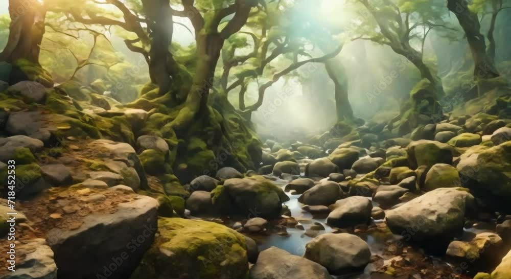 natural forest with river rocks natural forest with river rocks