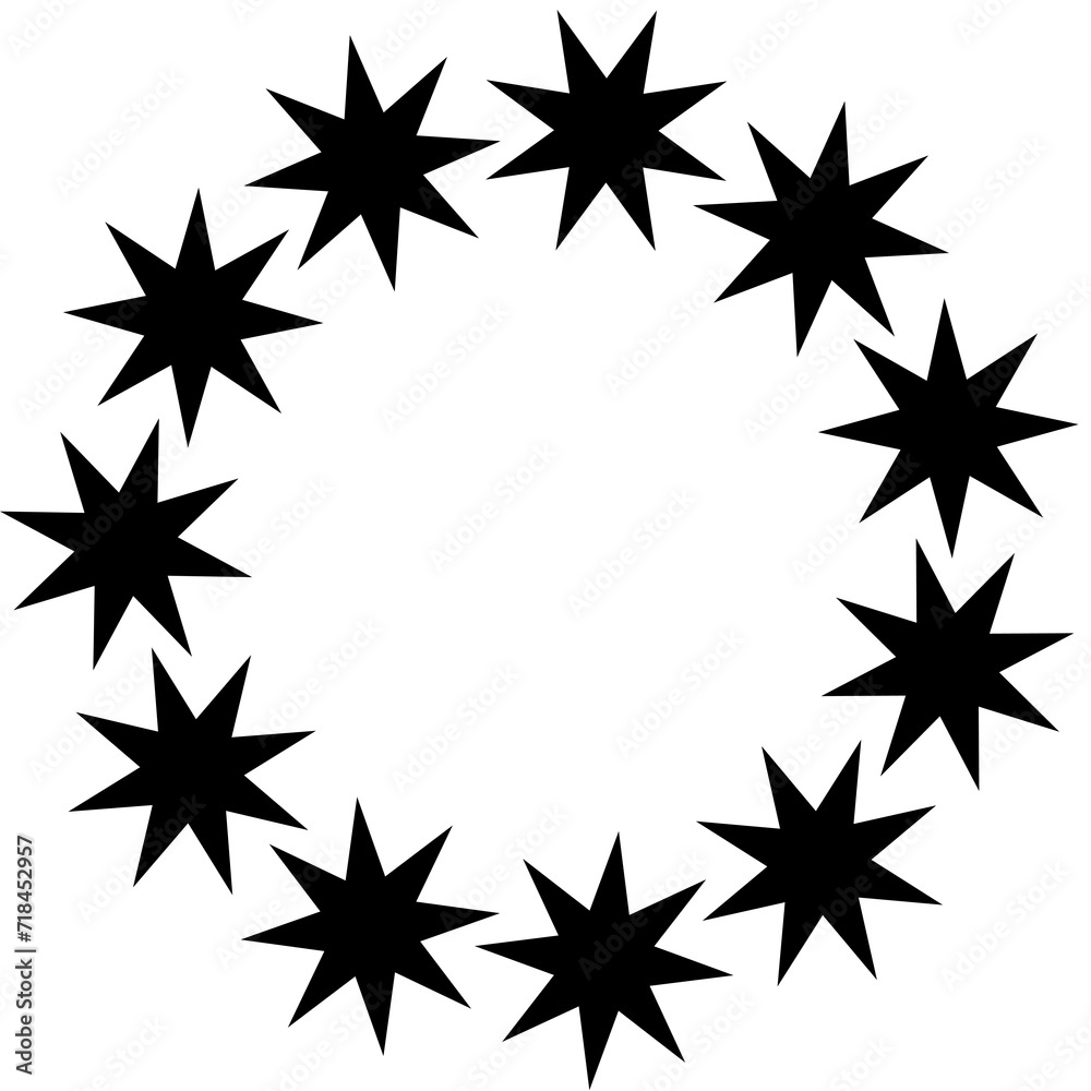 Stars circle round frame icon. Design element Stars circle round frame icon. Design element
